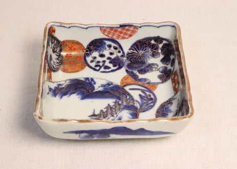 明治前期　色絵　花籠　龍と鳳凰　唐花　蝶　輪花　大鉢 明治前期色絵花籠龍と鳳凰唐花蝶輪花大鉢