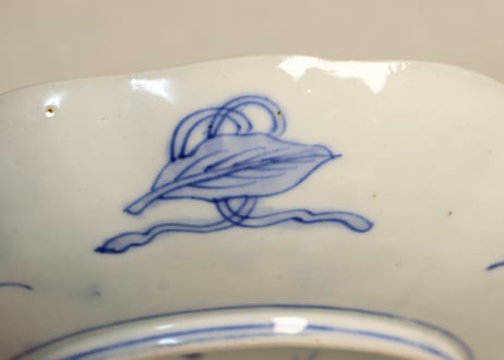 明治前期色絵鹿に紅葉図通り物7寸皿②ノミホツ
