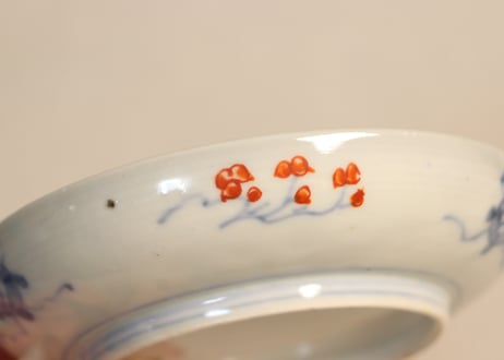明治前期色絵三方に燕図小皿