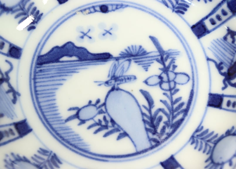 明治前期染付芙蓉手イナゴ図小皿 | 吉祥寺PukuPuku