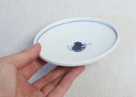 明治後期～大正染付山水と大黒様布袋様通り物つぼ碗