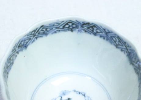 江戸幕末染付蛸唐草図向付①　大