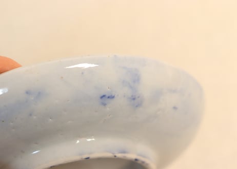 明治前期東北の焼紙刷牡丹図小皿