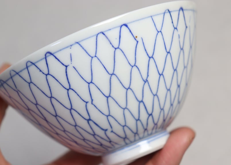 大正～昭和戦前ゴム判網手文蓋茶碗 | 吉祥寺PukuPuku