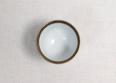 明治前期九谷焼色絵松鶴図通り物小向付