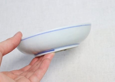 明治後期～大正銅判舟と三方に兎図小皿➁　薄め