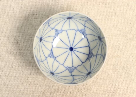 大正~昭和戦前ゴム判菊花図湯呑