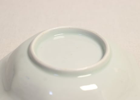 江戸後期染付水仙図八角なます皿②濃いめ　少甘手,フリモノ,ややかたつき