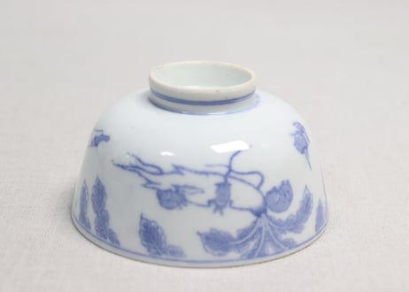 明治後期～大正銅判鼠大根図蓋茶碗②フリモノ
