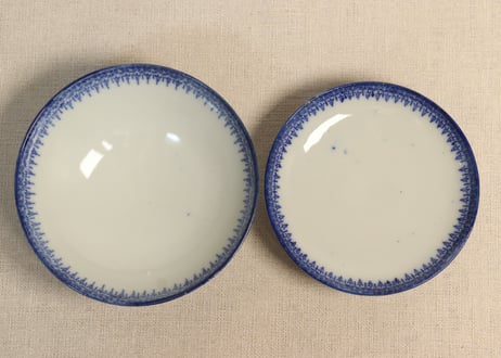 明治前期紙刷唐子と竹林図飯茶碗