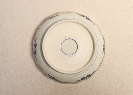 明治前期色絵山水図通り物なます皿①