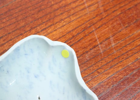 江戸中期紙刷古印判幾何学文糸巻型小皿　ノミホツ②