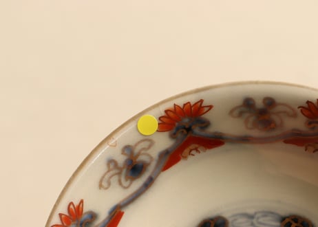 明治前期色絵龍と宝珠に人物図通り物飯茶碗②蓋少甘手
