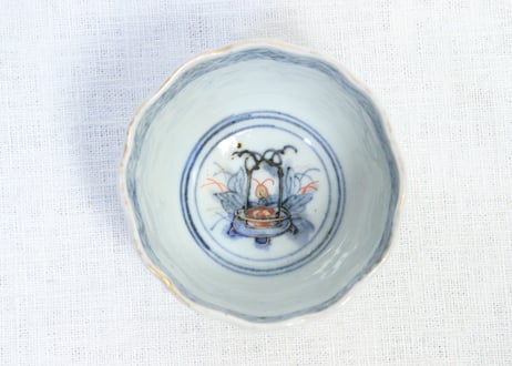 明治前期色絵梅に鶯図向付