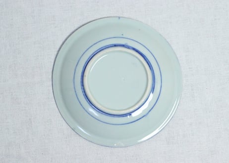 明治後期～大正銅判蝶と山水窓絵図６寸皿