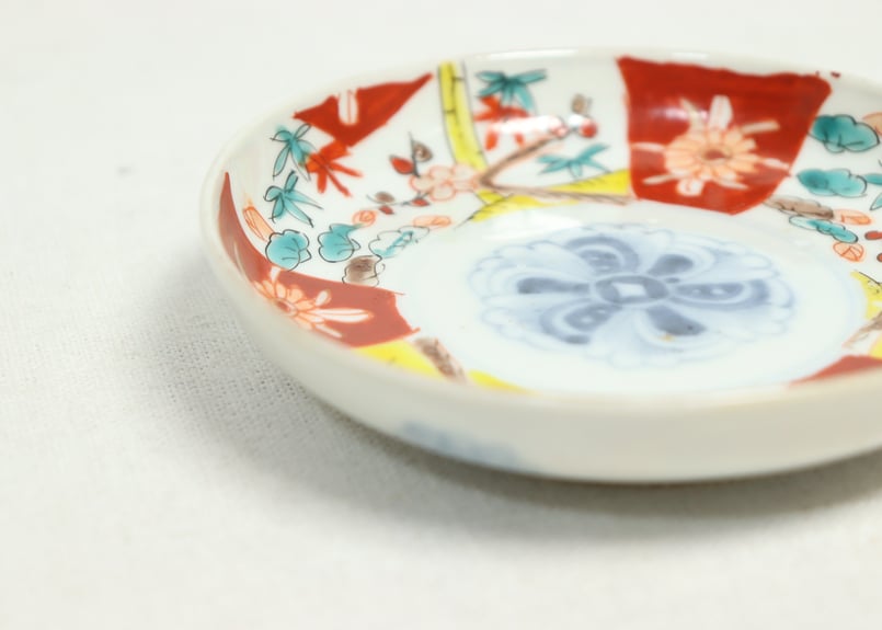 明治前期色絵三方に松竹梅図小皿① | 吉祥寺PukuPuku