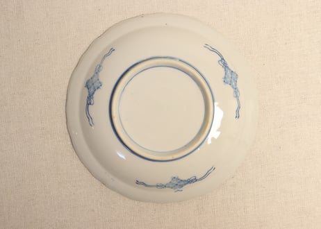 昭和戦前ゴム判山水図６寸皿