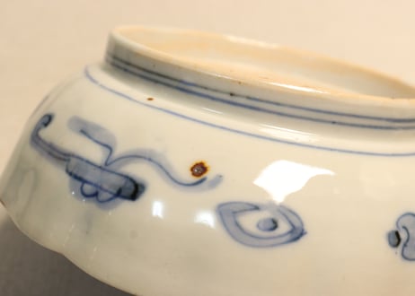 明治前期色絵桃と梅図大なます皿