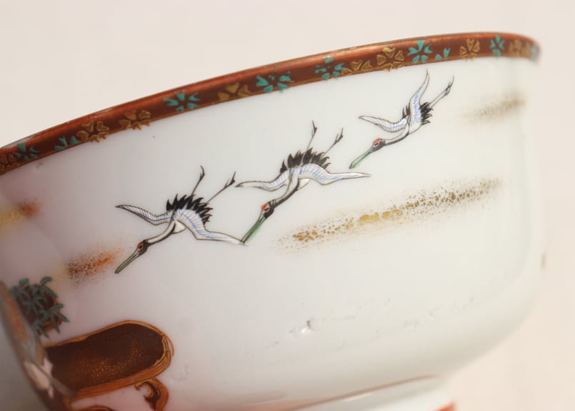 明治前期九谷焼色絵高砂図通り物蒸茶碗 | 吉祥寺PukuPuku