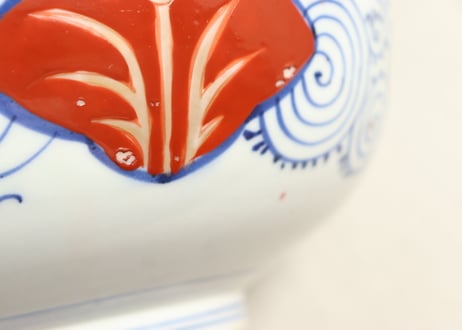明治前期色絵松竹梅と牡丹図8寸鉢