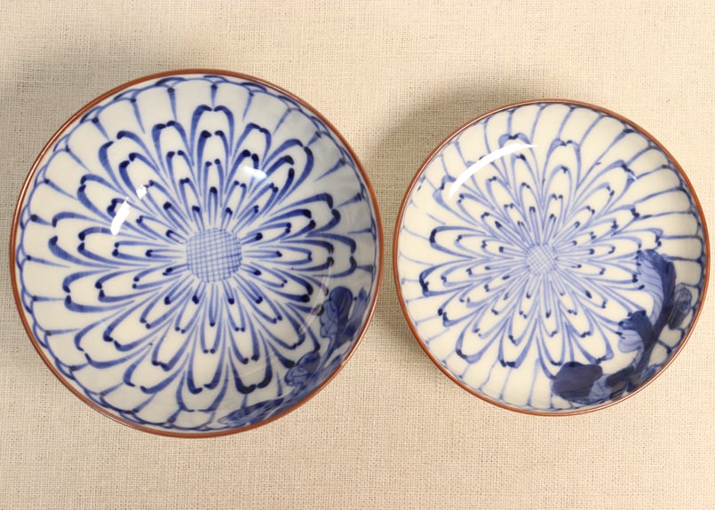 明治前期染付菊花図蓋茶碗 | 吉祥寺PukuPuku