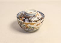 明治前期色絵山水図通り物飯茶碗② 少甘手