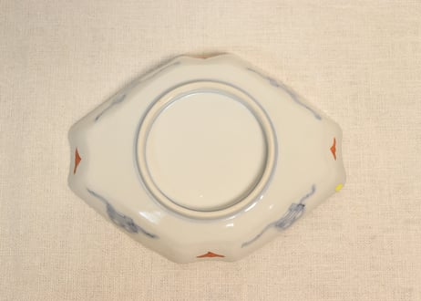 明治前期色絵葡萄図ひし形皿②ノミホツ