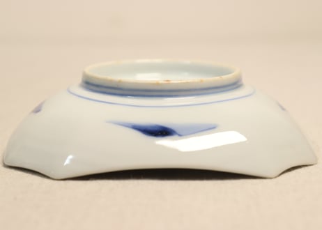 明治後期～大正染付山水図角皿