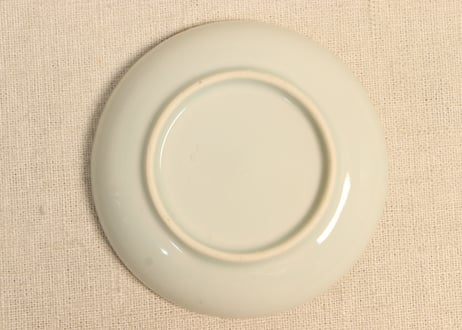 明治前期陰刻染付波千鳥図小皿