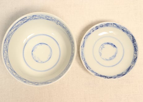 明治前期染付桜図飯茶碗② 少甘手
