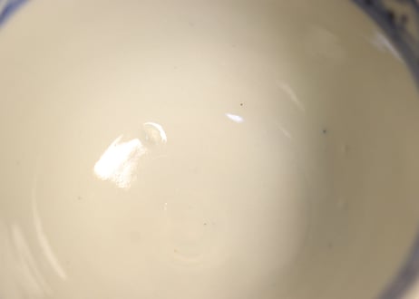 明治前期染付三方に菖蒲図向付