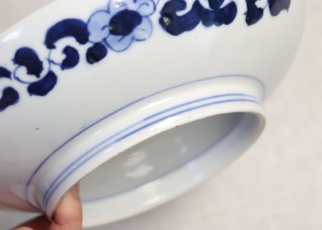 明治前期染付菊図7寸皿