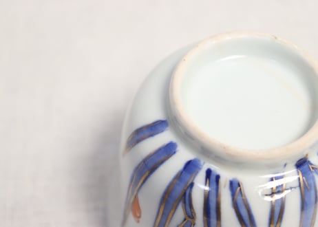 明治後期~大正色絵菖蒲図向付 ムシクイ込み
