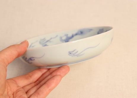 江戸後期染付龍と宝珠図春寒鉢② 少かたつき