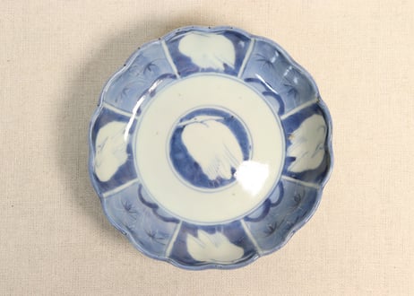 骨董　なます皿4客　江戸後期 手描染付 竹林賢人図　民藝 アンティーク　五寸皿 骨董 なます皿4客 江戸後期 手描染付 竹林賢人図 民藝