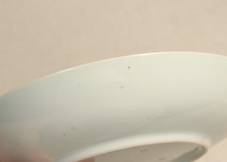江戸後期染付流水に菊図9寸皿②フリモノ,少甘手