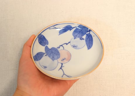 明治後期～大正銅判柿図小皿
