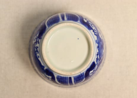 明治前期ベロ藍鳳凰図通り物向付