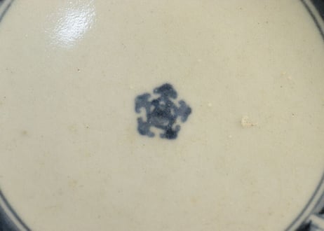 江戸中期染付籠目と竹林図くらわんかなます皿