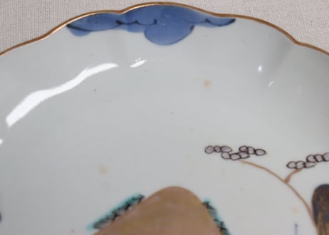 江戸後期色絵山水図7寸皿①