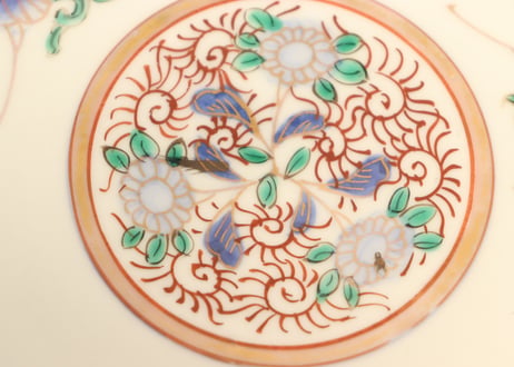 明治前期色絵桐と鳳凰図7寸皿①