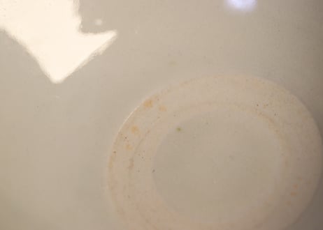 大正～昭和戦前縦縞図蓋なし茶碗　少甘手