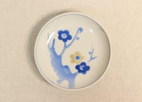 大正～昭和戦前染付梅図小皿①濃いめ