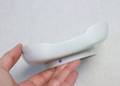 明治前期色絵富士と桐図楕円皿