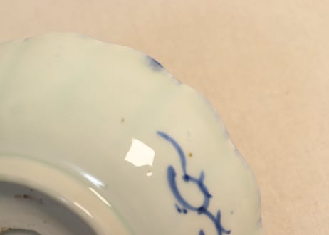 江戸後期染付四方に柘榴図なます皿③少かたつき,フリモノ