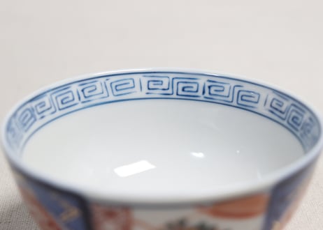 大正～昭和戦前ゴム判色絵菊図蓋茶碗