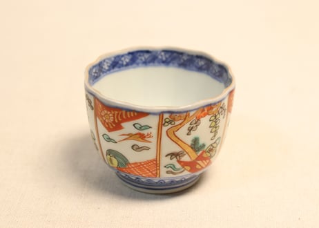 明治前期　色絵　花籠　龍と鳳凰　唐花　蝶　輪花　大鉢 工芸品