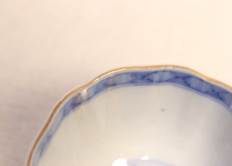 明治前期色絵四君子図通り物向付 少甘手