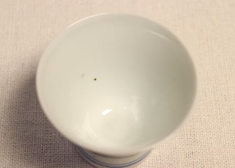江戸後期染付草花図窓絵広東型小向付 5客組