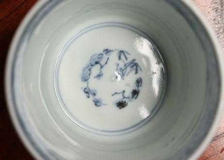 江戸後期染付蛸唐草文猪口③